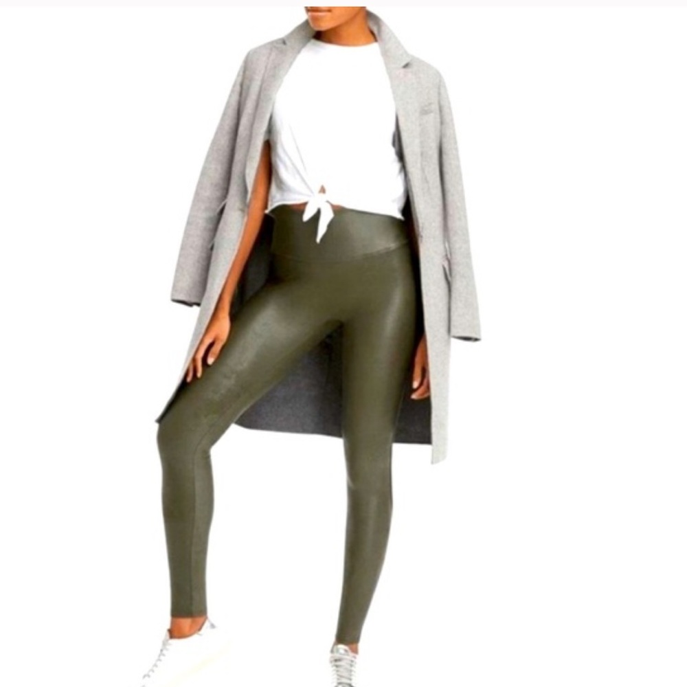 SPANX Faux Leather Leggings Sz M #JK3